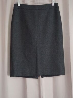 J. Crew Wool Dark Charcoal No.2 Pencil Skirt Back Zipper Back Vent Slit